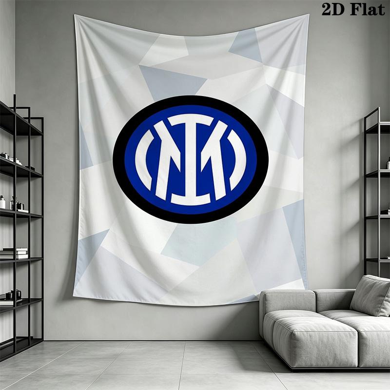 Inter Milan Logo Wallpaper Bedding 1 Duvet Cover 2 Pillowcase Without Core Christmas Birthday Gift Soft And Comfortable