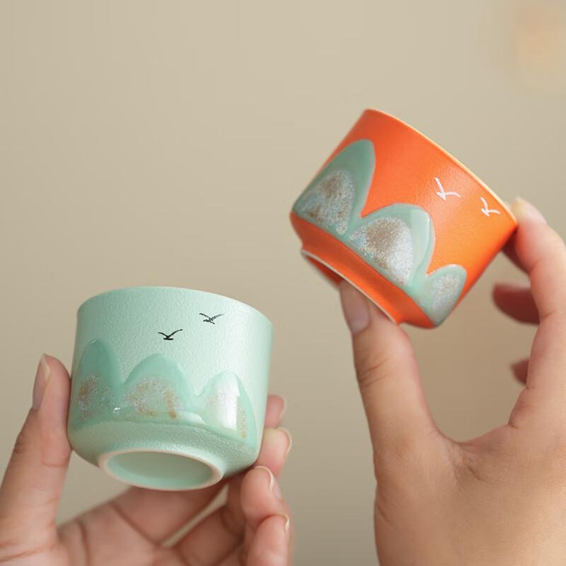 "Thousand Miles of Rivers and Mountains" Guochao Hand-painted Tea Cup Gift Set
