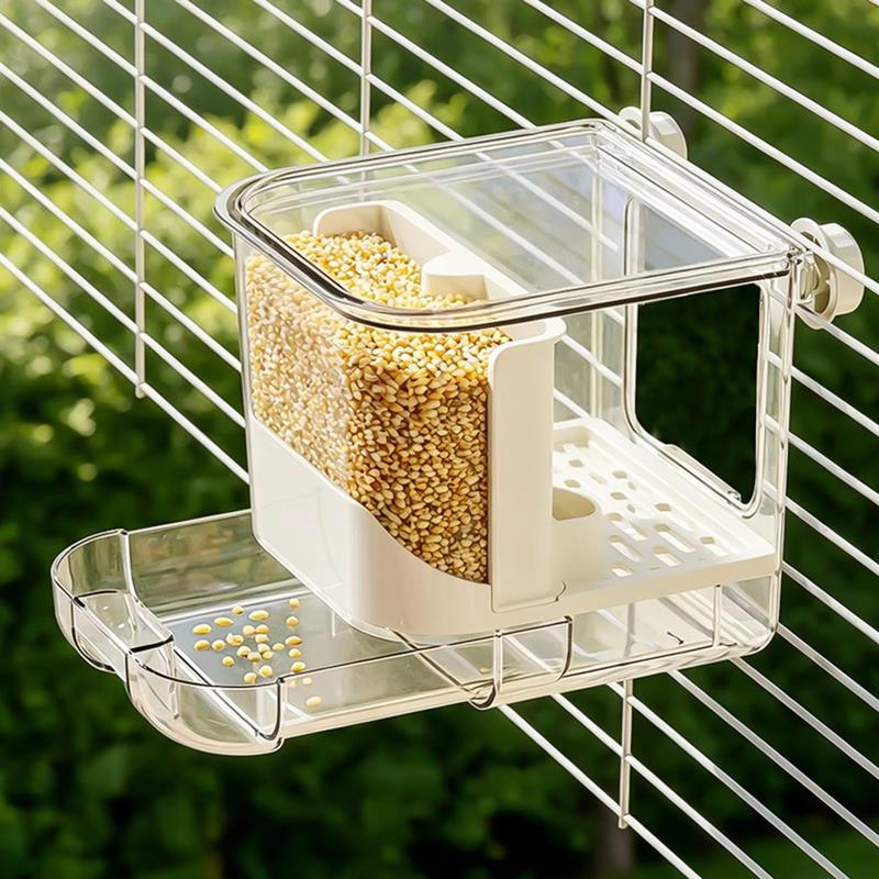 Transparent Bird Feeder Automatic Seed Dispenser for Parakeets Finches Small Pet Birds Hanging Food Cup 4