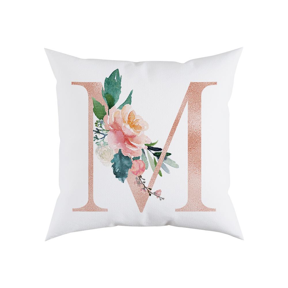 Pillow Sofa Cushion Home Office Cushion Letter Flower Pillow Bedside Backrest Car Pillow Cover