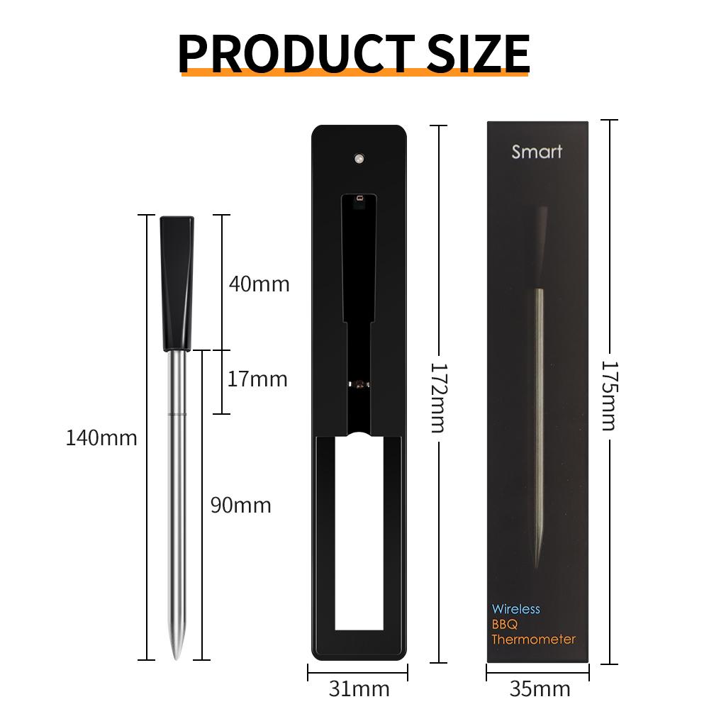 Wireless Bluetooth Thermometer Smart BBQ Thermometer Rechargeable Kitchen Food Meat Temperature Tester For Stove Oven Grill