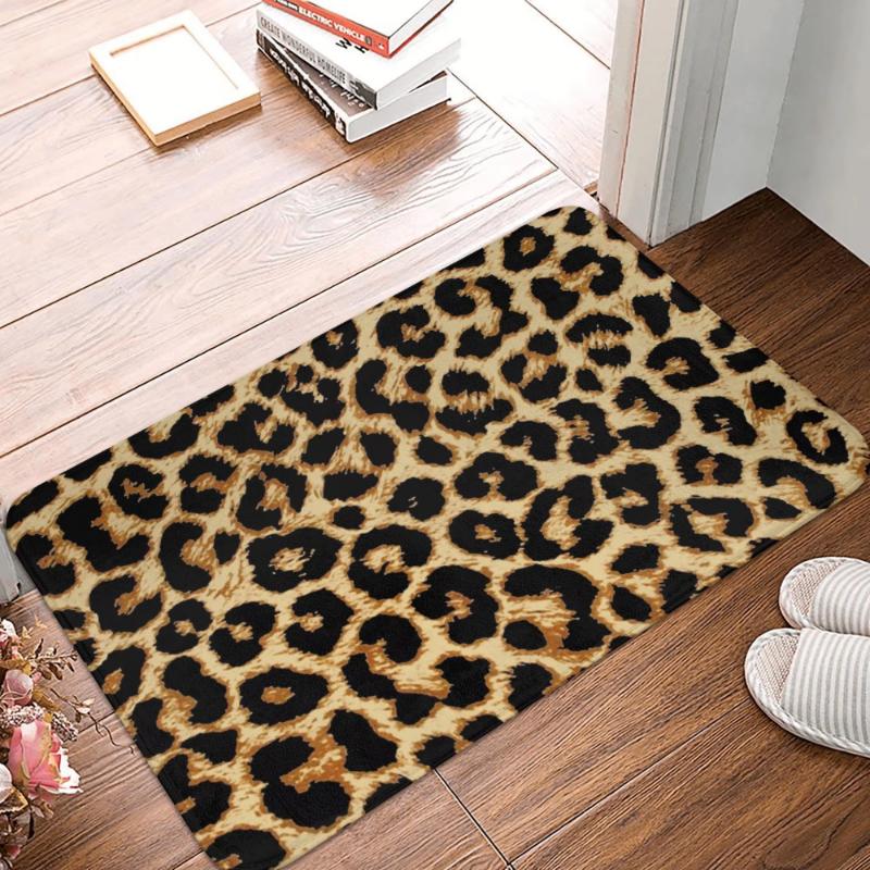 Siberian Tiger Fur Pattern Doormat, Realistic Wild Animal Print Anti-Slip Mat for Kitchen Bathroom Living Room Entrance Floor