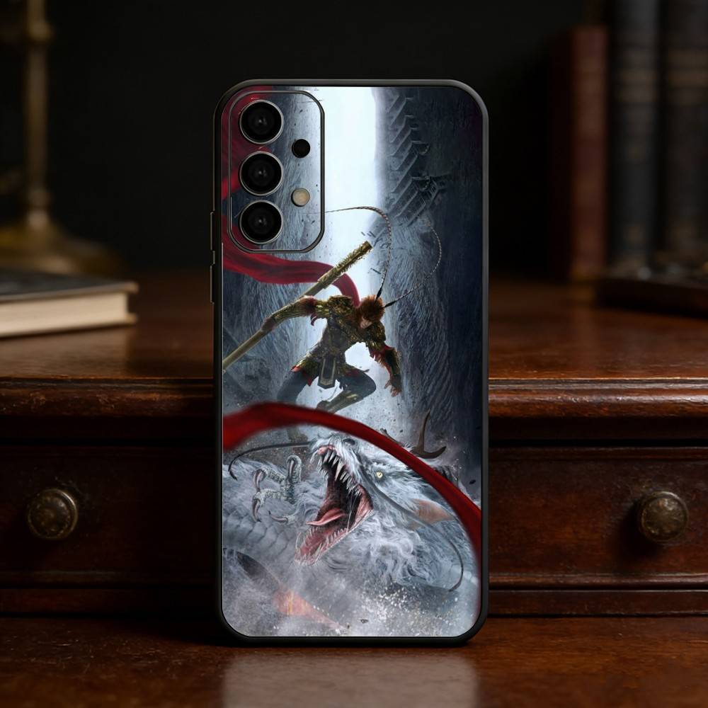 B-Black Myth Wukong Phone Case For Samsung S25,24,21,22,23,30,Ultra,20,Plus,Fe,Lite,Note Soft Black Cover