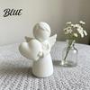 Small Angel Sculpture Mini Love Heart Figurine 3D Printed White Statue Modern Statue Decoration for Mother's Day Valentine's Christmas Gift
