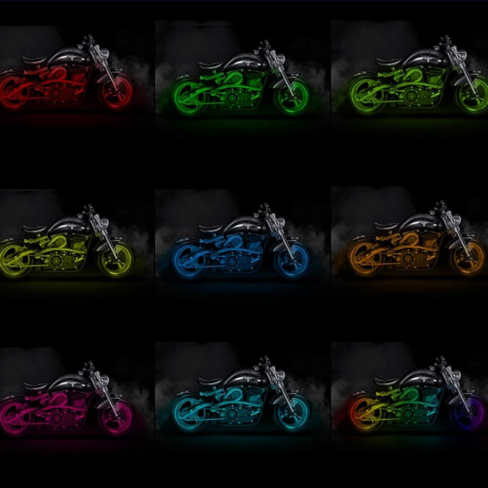 12V Car Motors Decor Lamp 4IN1 Waterproof LED RGB Color Car Lighting Flexible Strip Light Motorcycle Accessories