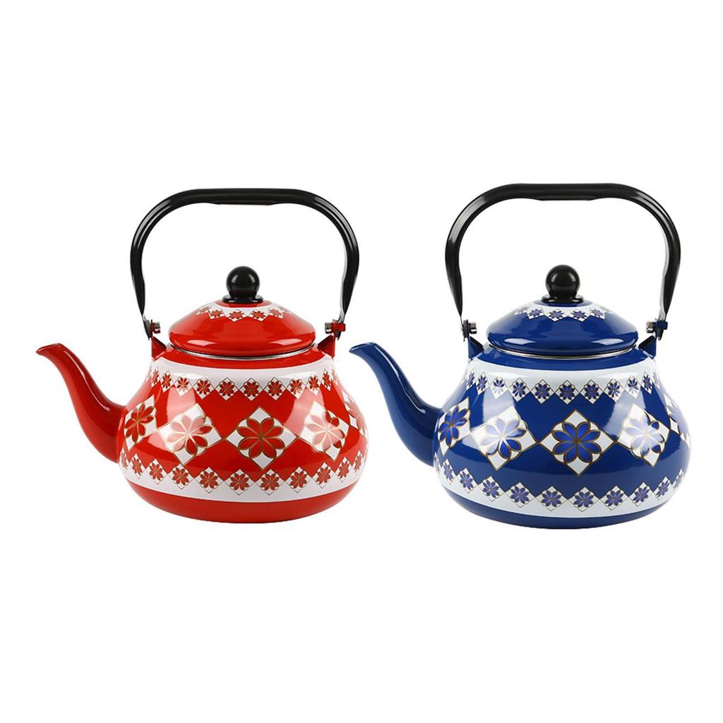 Ceramic Teapot Tea Kettle Enamel Kettle Porcelain Tea Kettles for Boiling Hot Water for Outdoor Household Hotel Picnic Kitchen