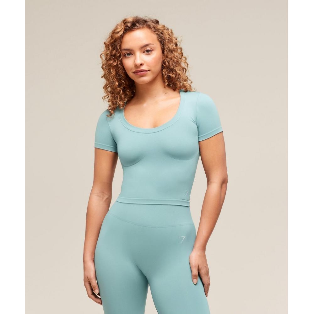 

Gymshark Футболка миди SofT SculpT, синяя, B3b1e Udbb XS