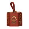 Christmas Gift Box with Handle Cartoon Fruits Candy Treats Goodies Chocolates Storage Box Hexagonal Square Design Packing Box