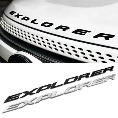 1 יחידה כרום שחור 3D ABS אותיות EXPLORER תג סמל מכונית מכסה מנוע קדמי מדבקה אביזרי עיצוב רכב