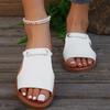 Large size women's flat bottom cool slippers women's casual fish mouth woven outer wear cool slippers