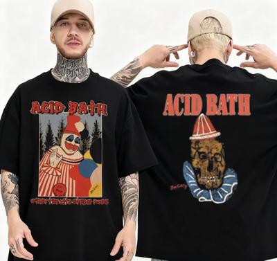 2025 Summer Acid Bath Kite Line Pop Album Print Tshirt Mens Retro Gothic Rock Tshirt Hiphop Super Cotton Top