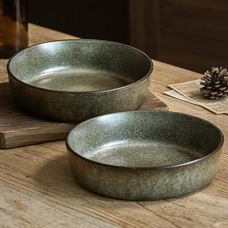 Super Talerz Koncepcyjny Talerz Retro na Sałatkę Talerz do Zupy Miska Ceramiczna Premium Talerz Restauracyjny Komercyjny Zastawa Stołowa Gospodarstwa Domowego