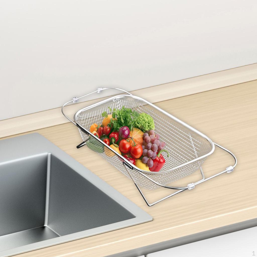 Adjustable Drain Rack for Kitchen Sink to Hold Utensils And Strain Food