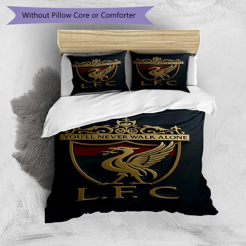 Set copripiumino 3 pezzi (1*Copripiumino + 2*Federe, Senza Nucleo),Set Biancheria da Letto con Stampa Liverpool F.C, Decorazione Camera da Letto, Per Tutte le Stagioni, Regalo di Compleanno