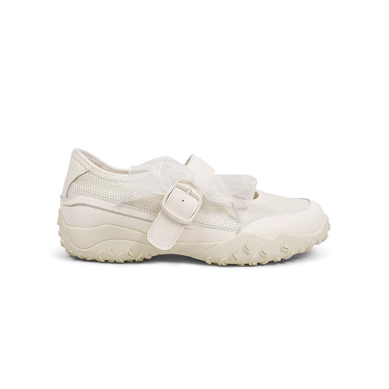 Sheepskin sports ballet Mary Jane women's shoes 2025 summer new thick-soled casual versatile flat-soled buckle women's shoes