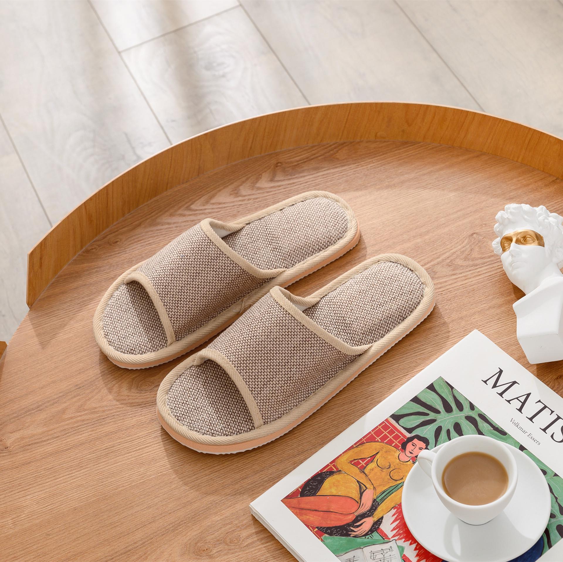 

Women s Cotton Linen Slippers, Thick Sole, Suitable for Spring to Autumn, Home Wear, Four Seasons Comfort. 44-45 (fits 42-43)