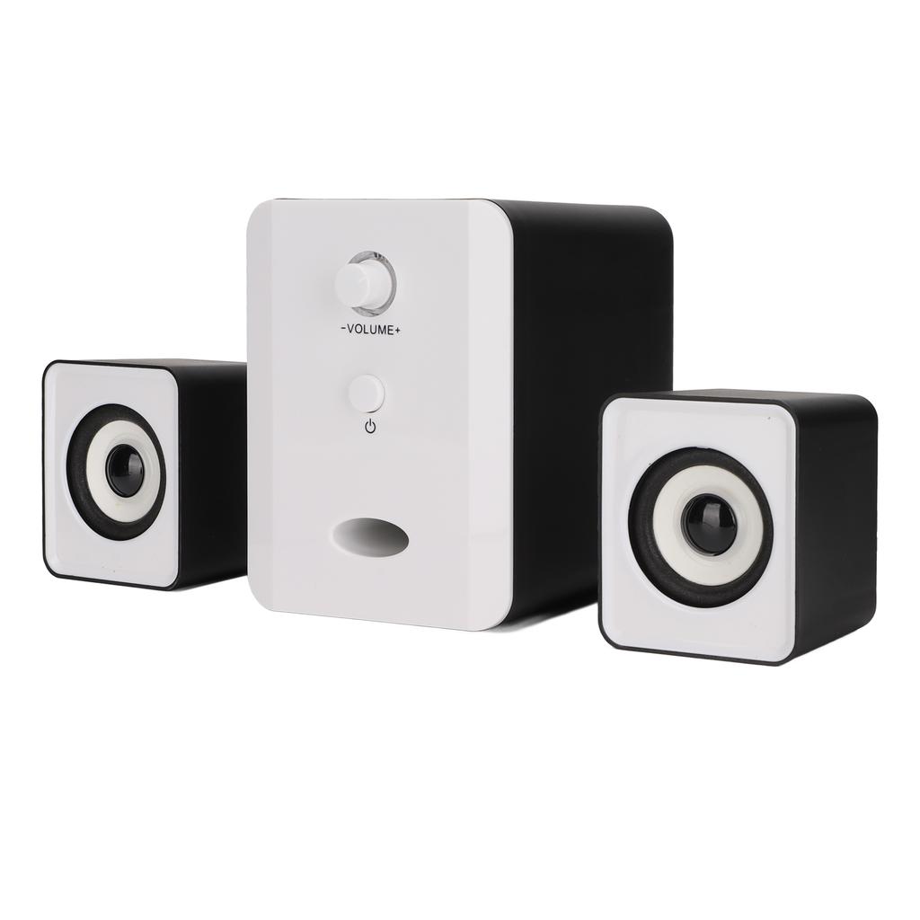 USB Powered Desktop Speakers Computer Speakers with Subwoofer for PC Laptop Tablet DesktopDazzle Version Black White