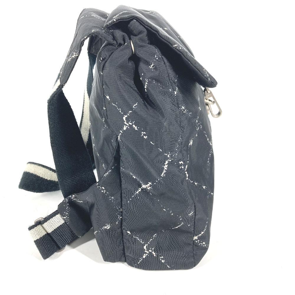 Chanel Old Travel Line Backpack Bag Backpack Nylon Black/White