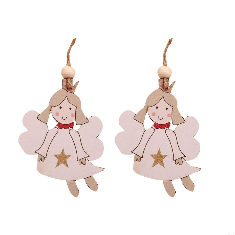 

Hand Painted Natural Wooden Christmas Ornaments Hanging Pendant Santa Angel Snowman Decorations For Holiday Tree