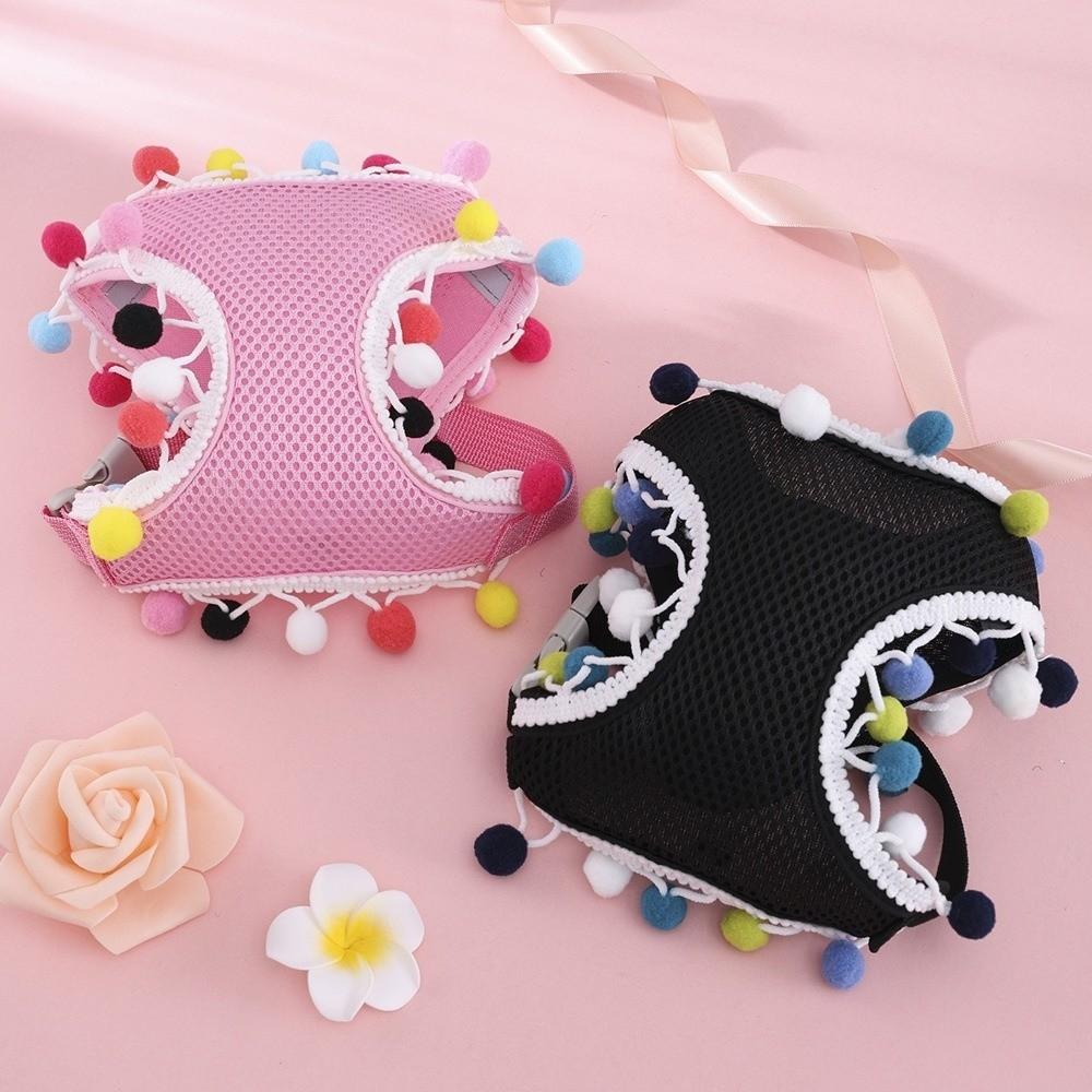 Colorful Ball Pet Harness Leash Adjustable Pet Walking Rope Durable Dog Harness Vest  Daily Use