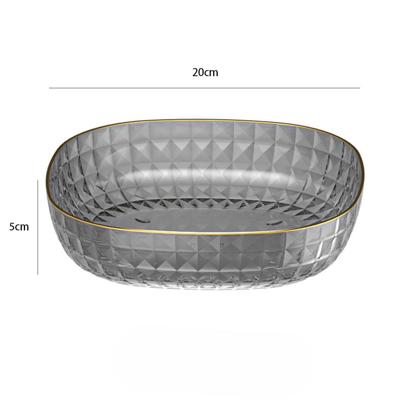 Light Luxury Transparent Fruit Tray Home Living Room Snacks Dried Fruit Tray High-value Candy Tray Simple and Deepen Plastic Tray