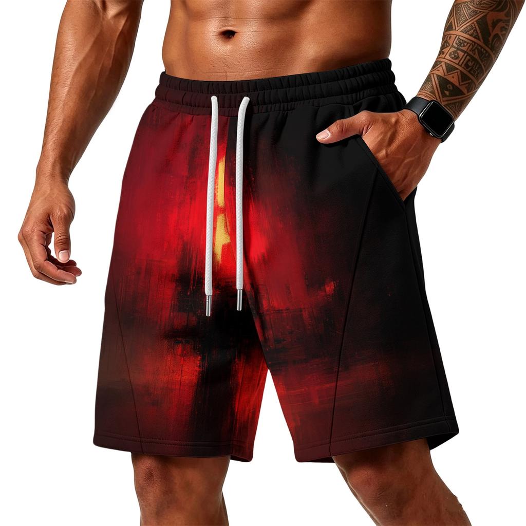 Men's Loose Shorts with Pockets - Layer Fabric Gym Training Beach Shorts