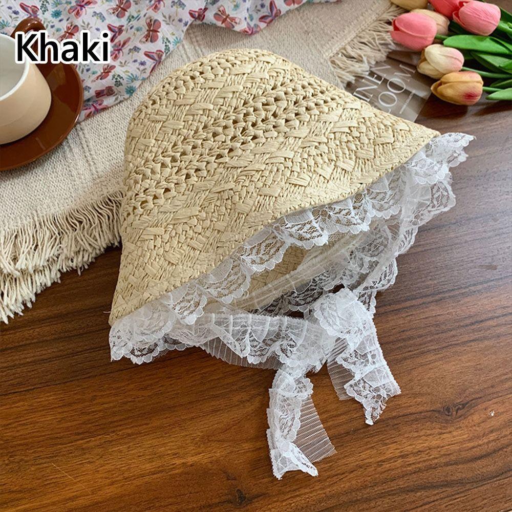 Foldable Straw Lace Hat Hollow Sunshade Hat New Sun Cap