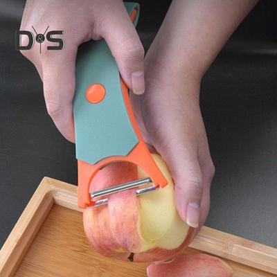 2 In 1 Fruit And Vegetable Peeler Stainless Steel Blade Rotating Storage Design Grater Ergonomic Handle Kitchen Tool for Food Potato Carrot Peeler