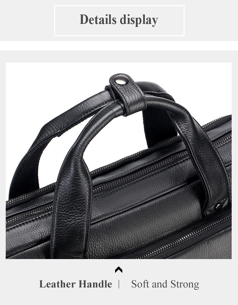 Shilaidun Men's Genuine Leather Cowhide Briefcase: Retro Casual Shoulder & Handheld Computer Bag