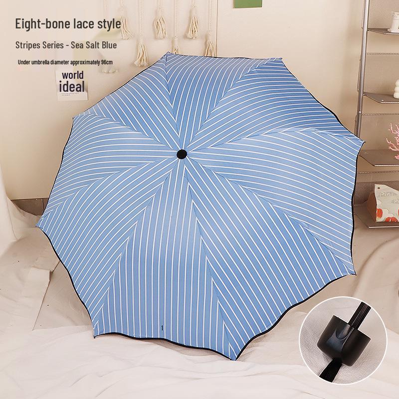 Compact Dual-Use Women's Parasol: Rain & Sun Protection, UV Shield, Korean Style, Fresh Folding Design, Elegant & Practical.