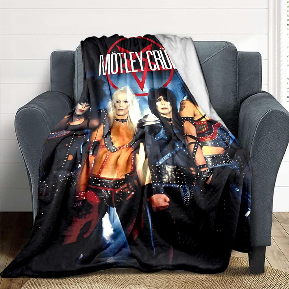 1pc Motley Crue Blanket Soft All Season Throw with Vibrant Design, Perfect for Home, Travel, and Gifts, Ideal for Naps and Camping