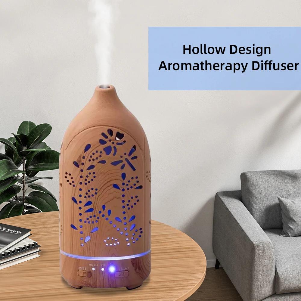 7 Farben LED Aromatherapie Diffusor Lavendel Hohl Design, Ultra Leise, Automatische Abschaltung für Zuhause & Büro
