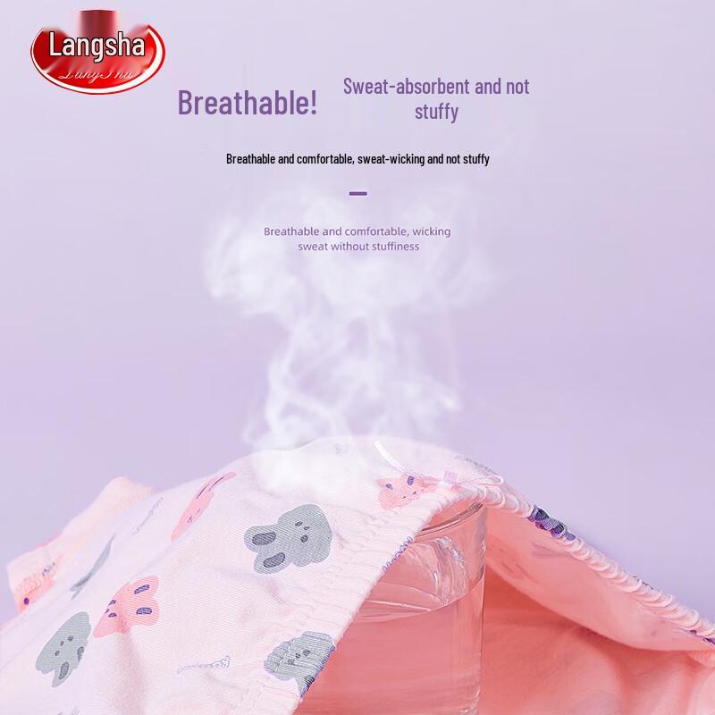 LangSha Girls' 5A Antibacterial Boxer Briefs (6-Pack)