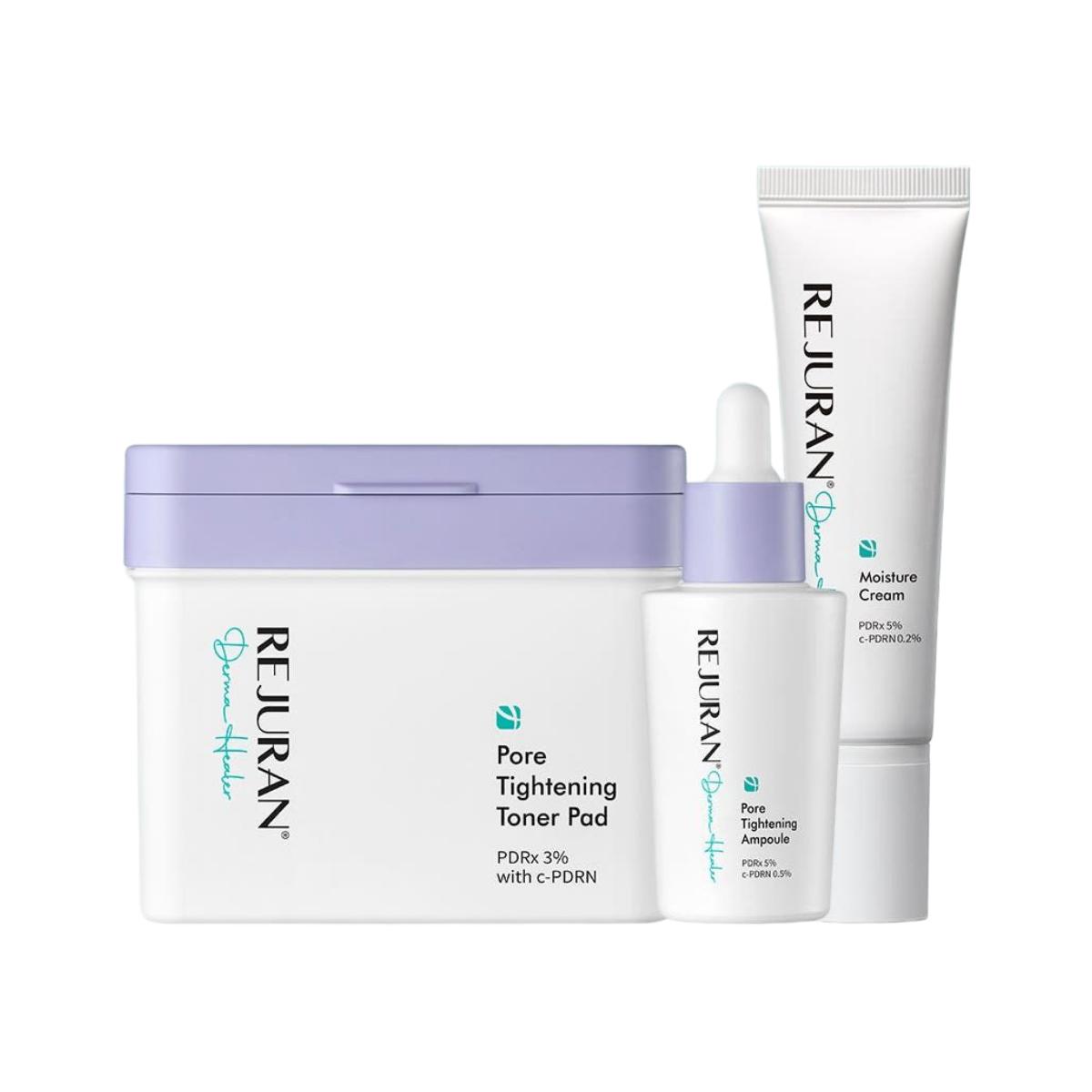 

REJURAN Derma Healer Pore Tightening & Moisture 3-Piece Set Toner Pad & Ampoule & Cream 220ml + 30ml + 60g