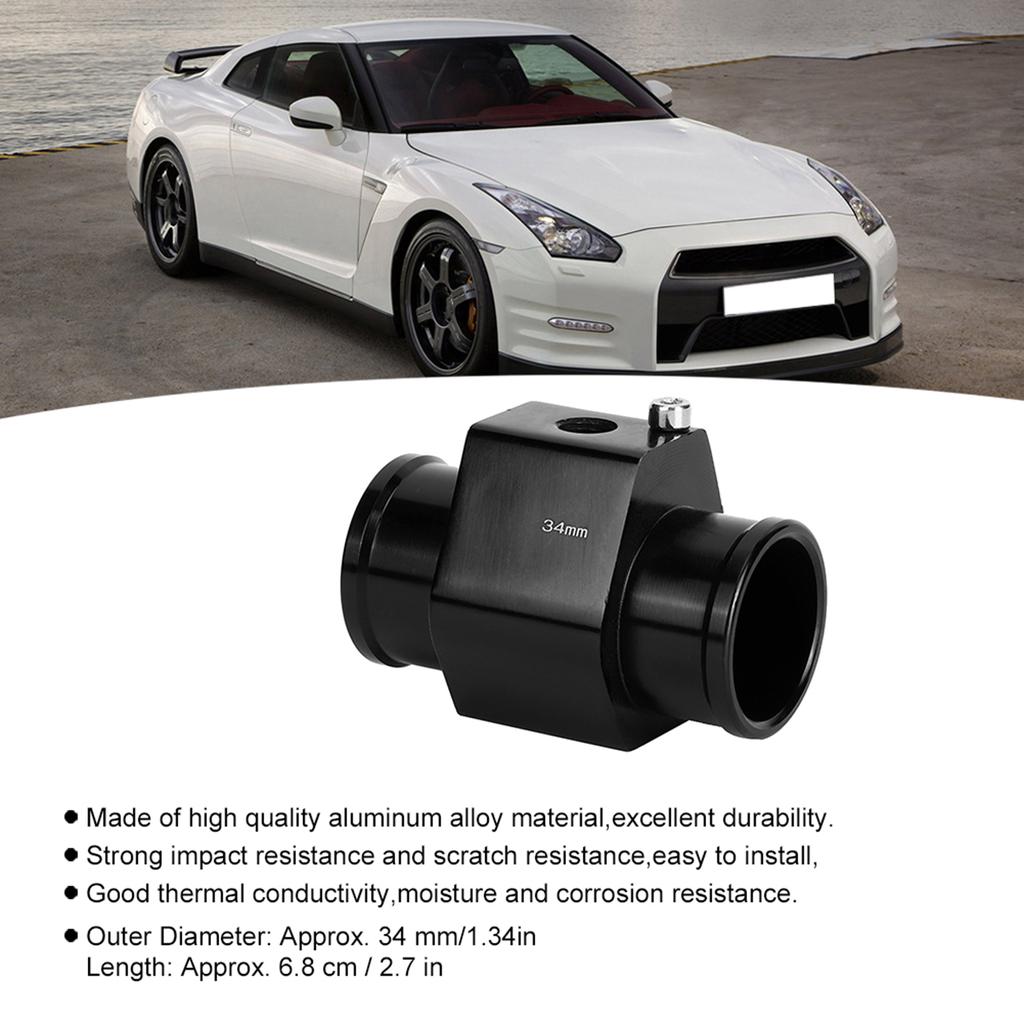 Water Temp Joint Pipe Temperature Gauge Meter Radiator Sensor Hose Adapter 34 mm 1.34in