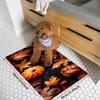 Fall Harvest Pumpkin & Maple Leaf Kitchen Mat, Non-Slip Floor Rug for Indoor Outdoor, Entryway & Home Decor