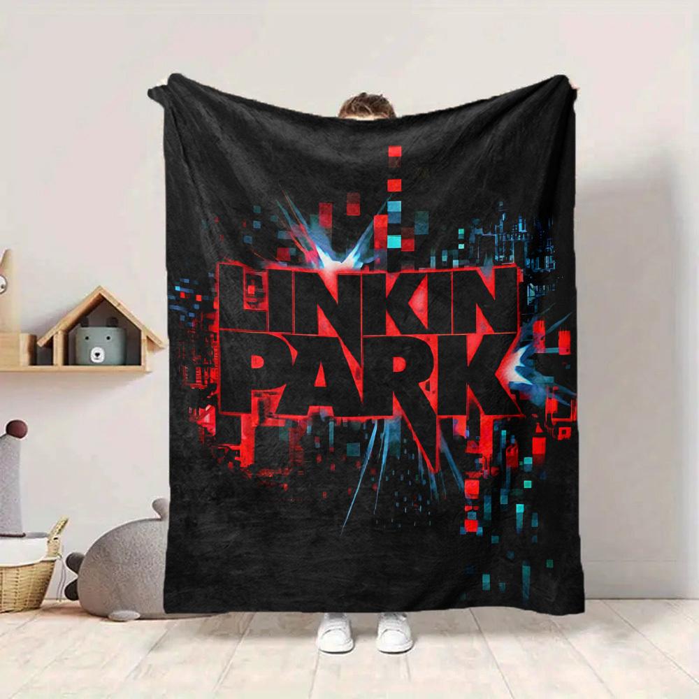 1pc Linkin Park Band Merchandise Blanket Lightweight Flannel Blanket Throw Blanket For Sofa, Bed, Travel, Camping, Livingroom, Office, Couch