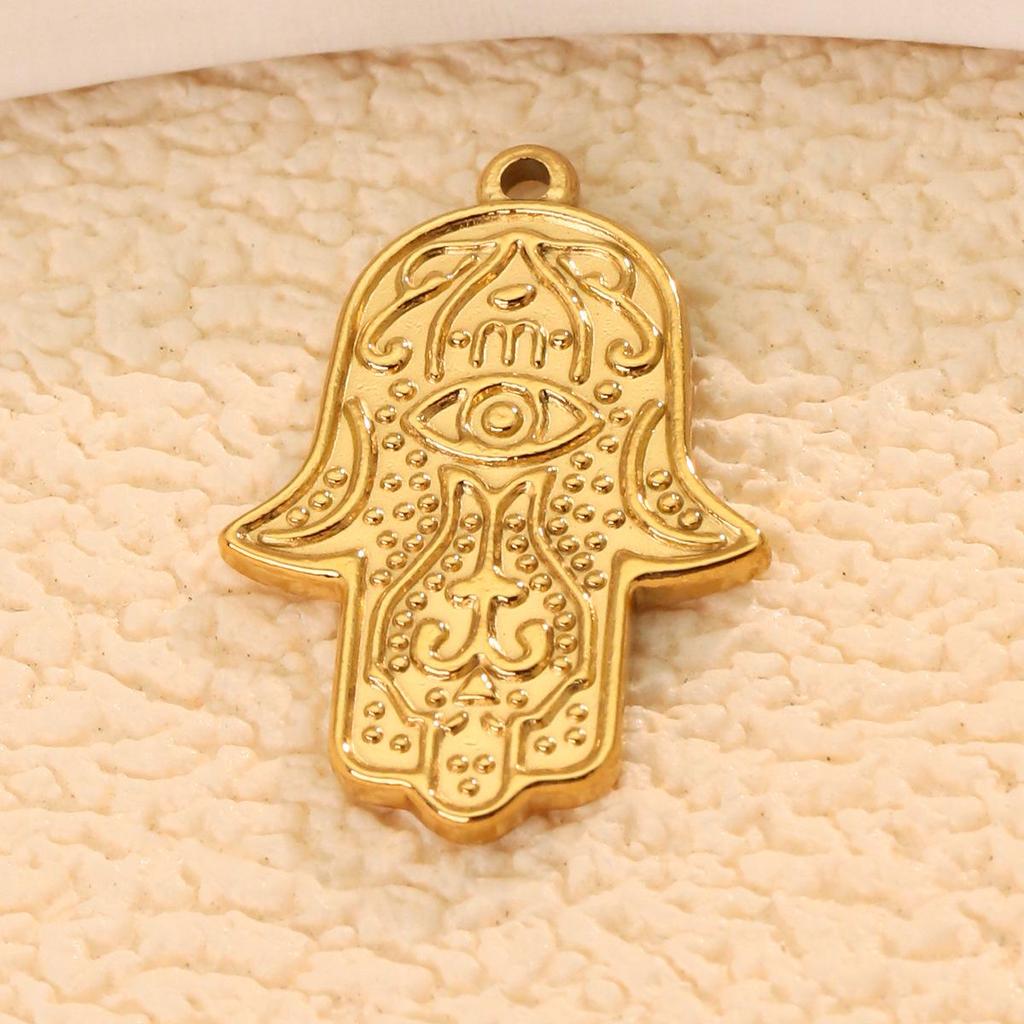 European Stainless Steel Turkish Eye Pendant - Retro Multi-style DIY Jewelry Accessory