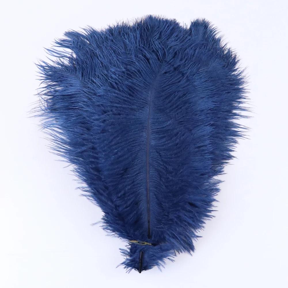 

10 шт. Натуральные страусиные перья 15-45 см для изготовления украшений Плюмаж Карнавал Настольные центральные элементы Вечеринка Свадебные аксессуары Украшение 15-20cm темно-синий
