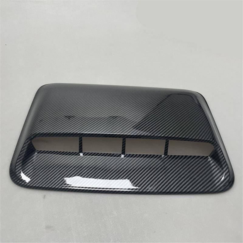 Glossy Carbon Fiber Look Car Air Flow Intake Hood Scoop Vent Bonnet Decor Cover