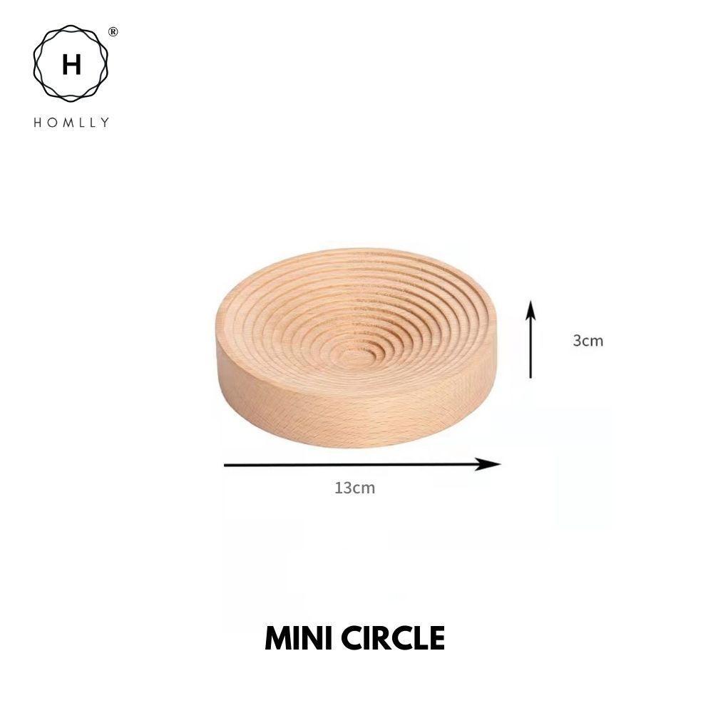 

Homlly Ika Decorative Serving Platter Wood Tray Mini Circle