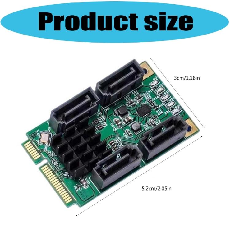 Multiple Port SATAs 3.1 Adapters Card for Mini PCIe Slot 6Gb/s Transfer Speed Crosses Platform Compatibility