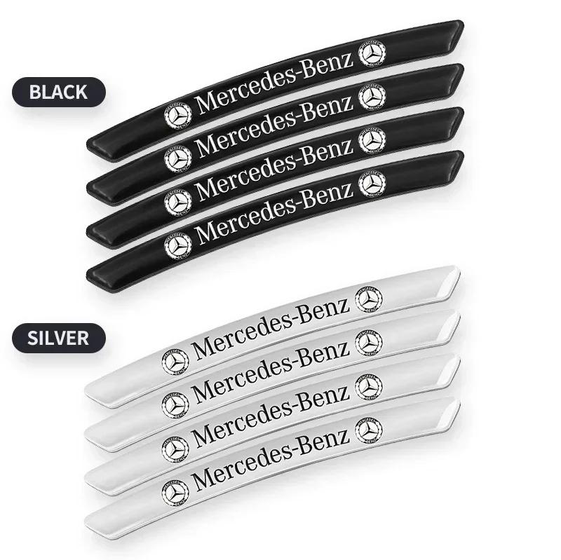 4Pcs Car Wheel Hub Rim Badge Stickers Decoration For Mercedes Benz W124 W140 W163 W202 W203 W204 W205 CLA CLK CLS GLA GLC CQP9