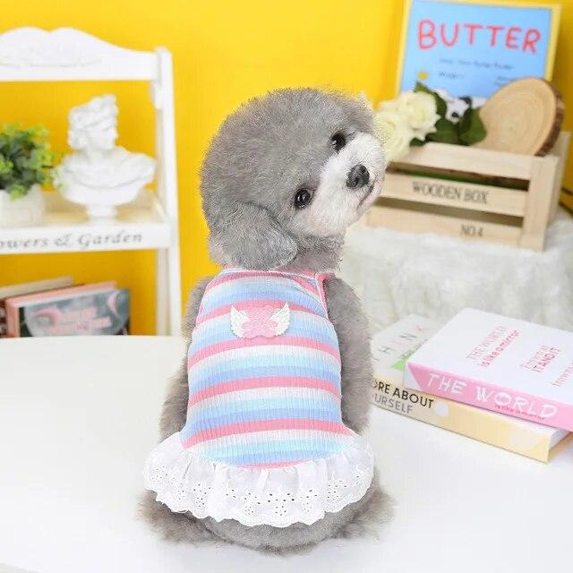 Haine de vară pentru cățeluș Rochie pentru câini pentru rase mici Câini Fusta scurtă Pomeranian Ropa Perro Costum Roba Robă