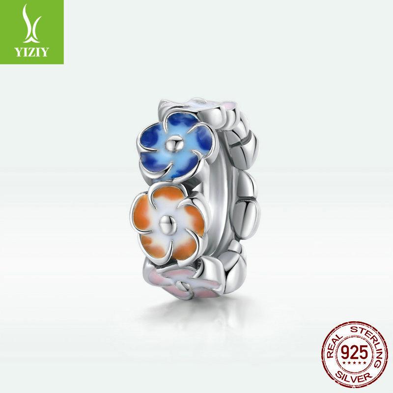 Hydrangea Diy Beaded Silver925 Vintage Plant Flower Bracelet Beads Scc1703