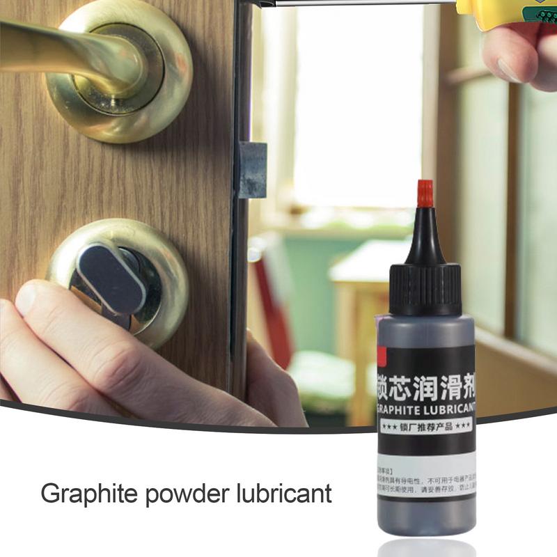 Grafit pentru încuietori 50 ml Pulbere uscată de grafit natural Lubrifiant Tub cu ac Pulbere de lubrifiant Lubrifiant portabil multifuncțional de blocare