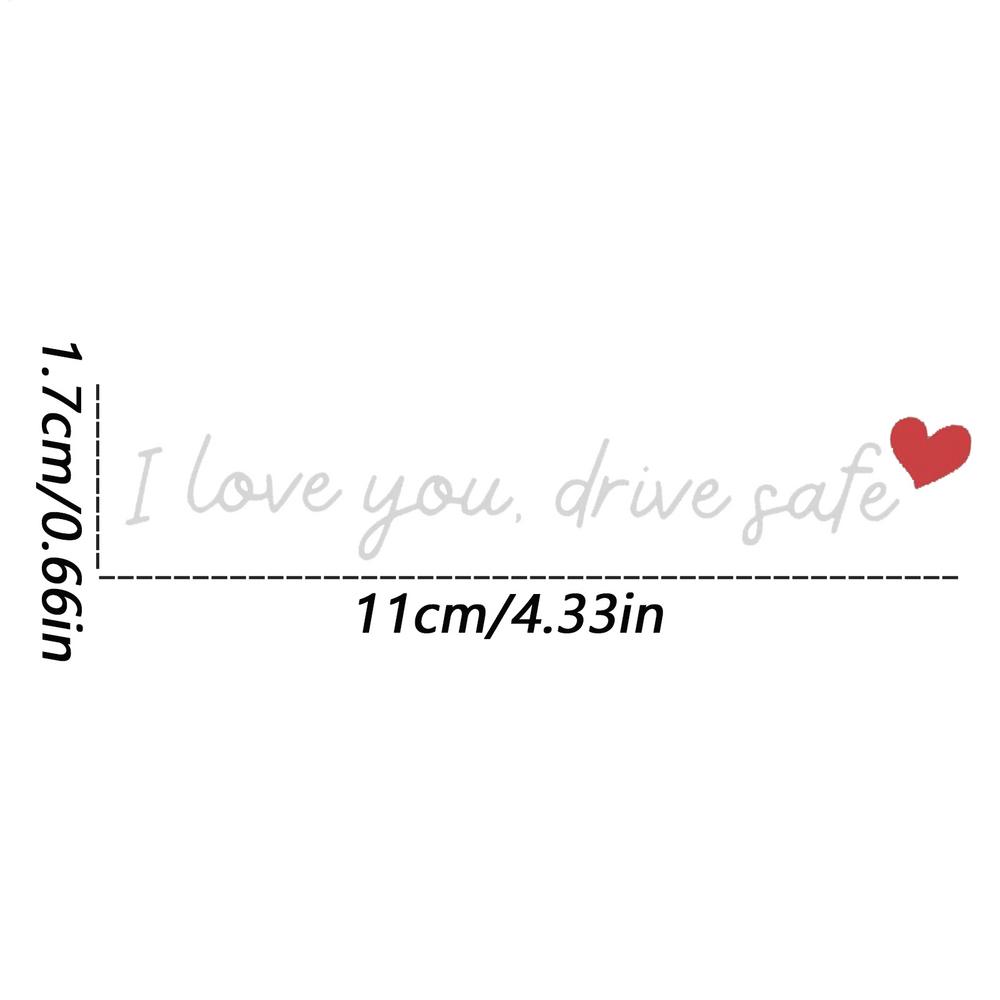 

3pcs I Love You Drive Safe Mirror Sticker Rear View Mirror Car Stickers PVC Waterproof Rear View Mirror Interior Decoration білий