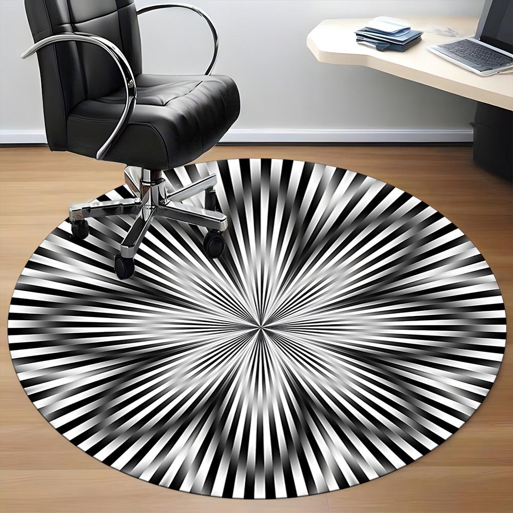 1pc Radiating Lines Pattern Chair Carpet for Office, Non-slip, Soft and Durable Office Rug, Perfect for Office Yy260131098