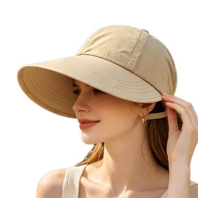Women Quick Dry Sun Hat Outdoor Visor Cap with Wide Brim Adjustable Buckle UV Protection Sunshade for Beach Cycling Commuting
