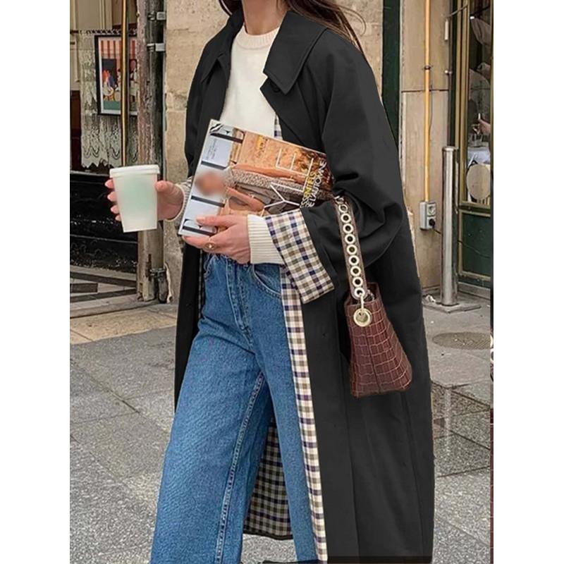 Womens Oversized Longline Trench Coat With